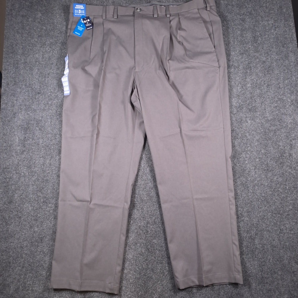 NWT Haggar Cool Right Performance Flex Dress Pant Mens 48x30* Pleated READ